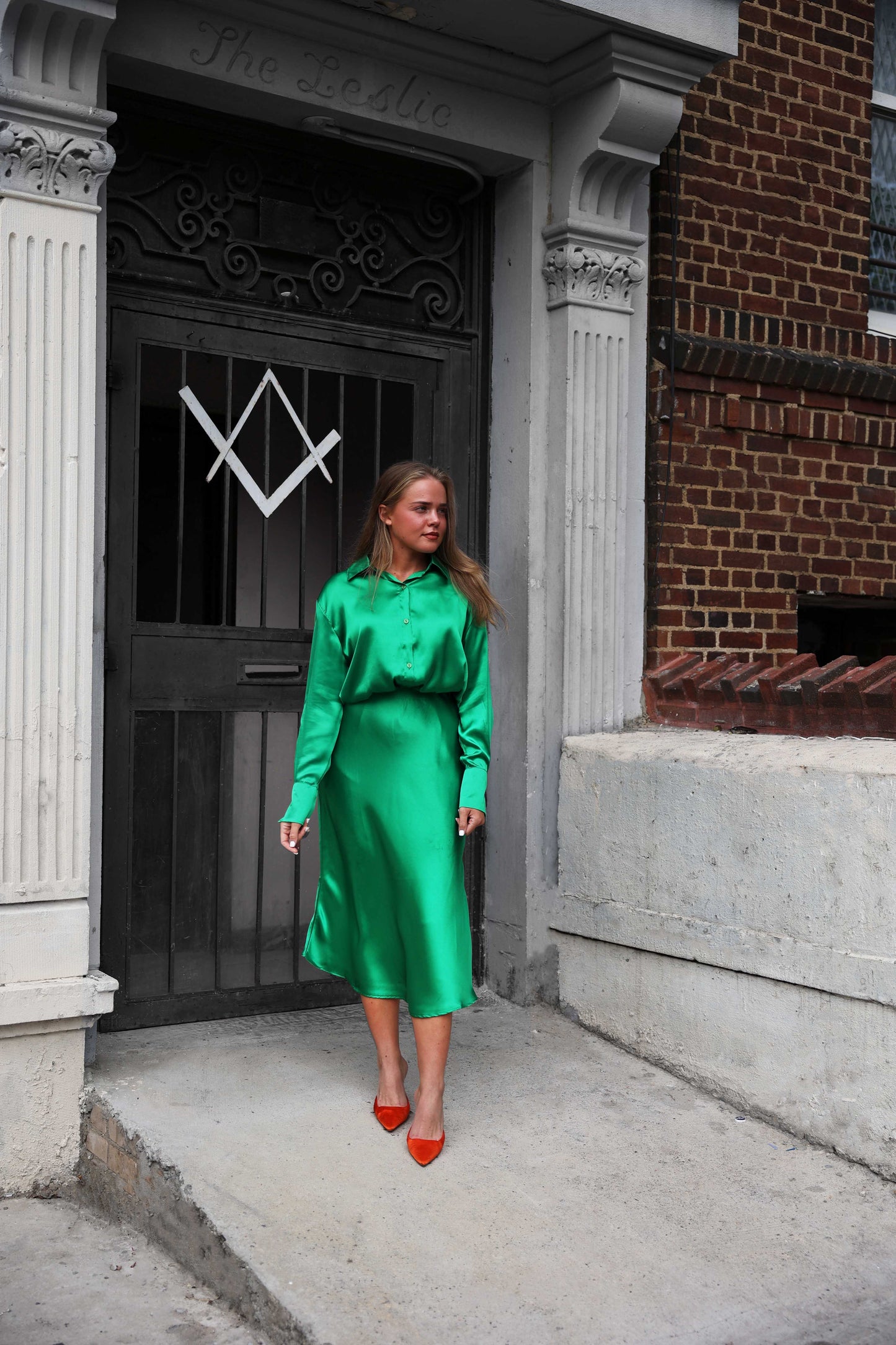 Satin Midi Set - Green