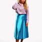 Satin Midi Skirt - Blue