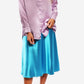 Satin Midi Skirt - Blue