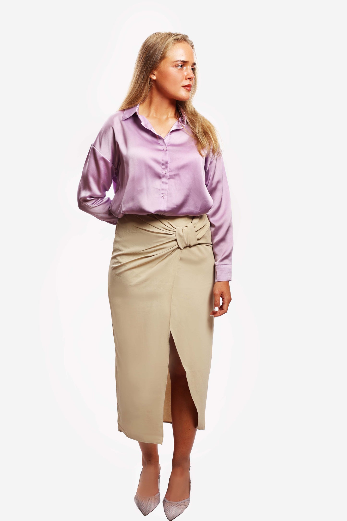 Bow Tie Skirt - Beige