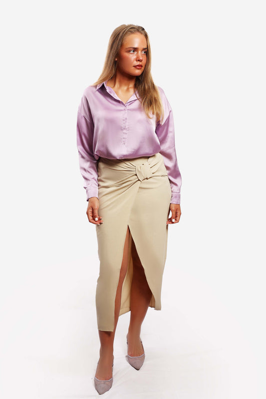 Bow Tie Skirt - Beige