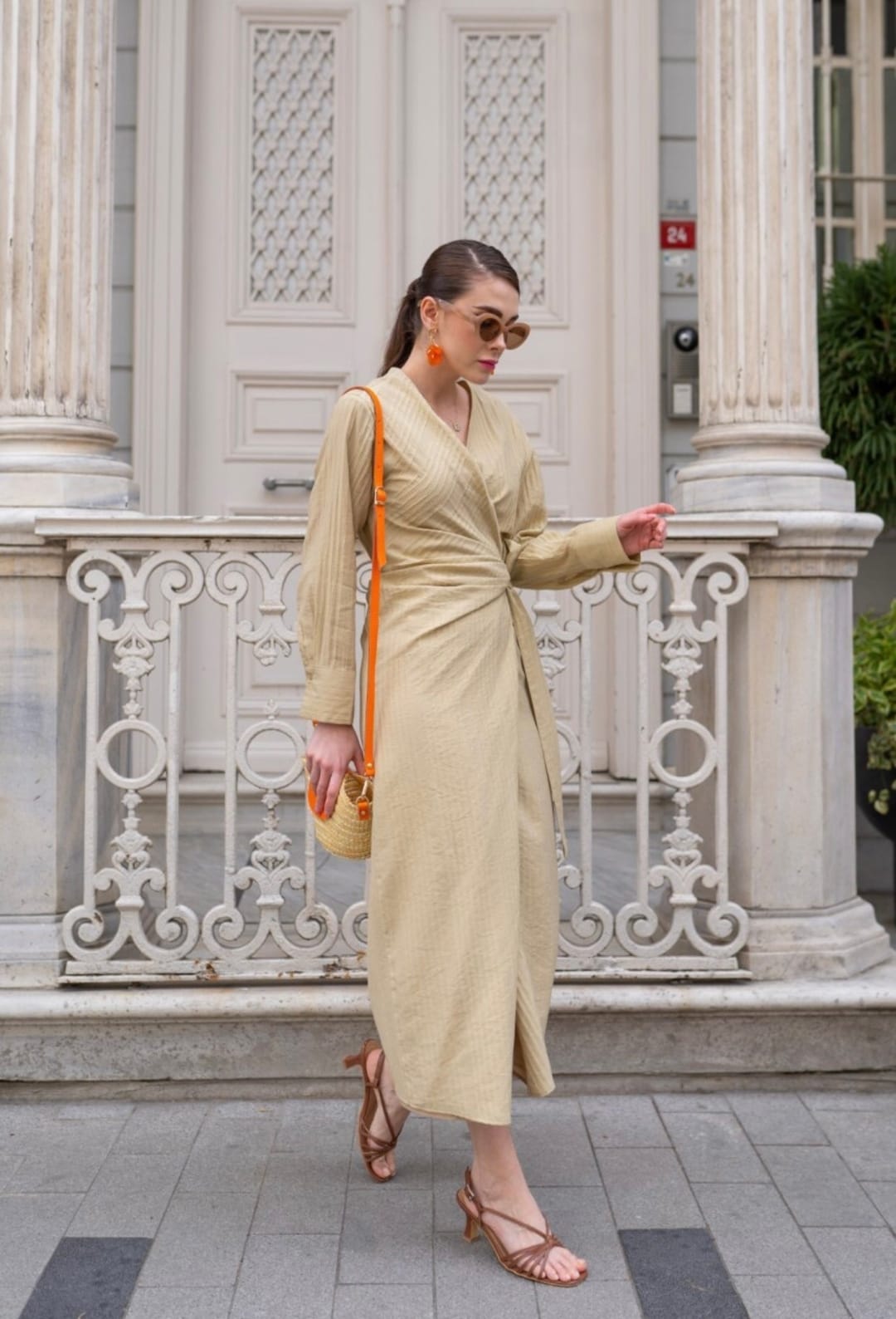 Wrap Dress - Beige